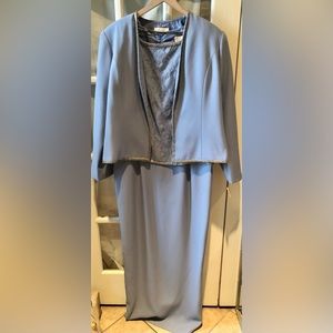 Josie vintage women’s two piece formal sleeveless beaded dress and blazer